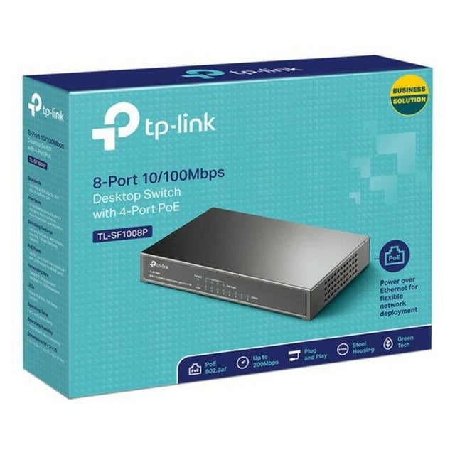 Desktop-Switch TP-Link TL-SF1008P RJ45 PoE 1,6 Gbit/s Schwarz