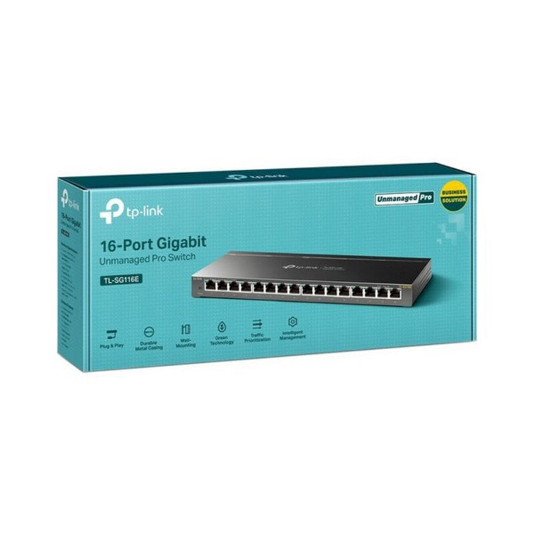 Desktop-Switch TP-Link TL-SG116E RJ45 32 Gbit/s Schwarz (16 Ports)