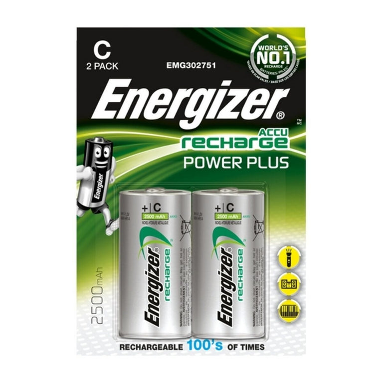 Pilas Recargables Energizer ENRC2500P2 C HR14 2500 mAh