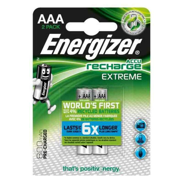 Pilas Recargables Energizer E300624300 AAA HR03 800 mAh Plata