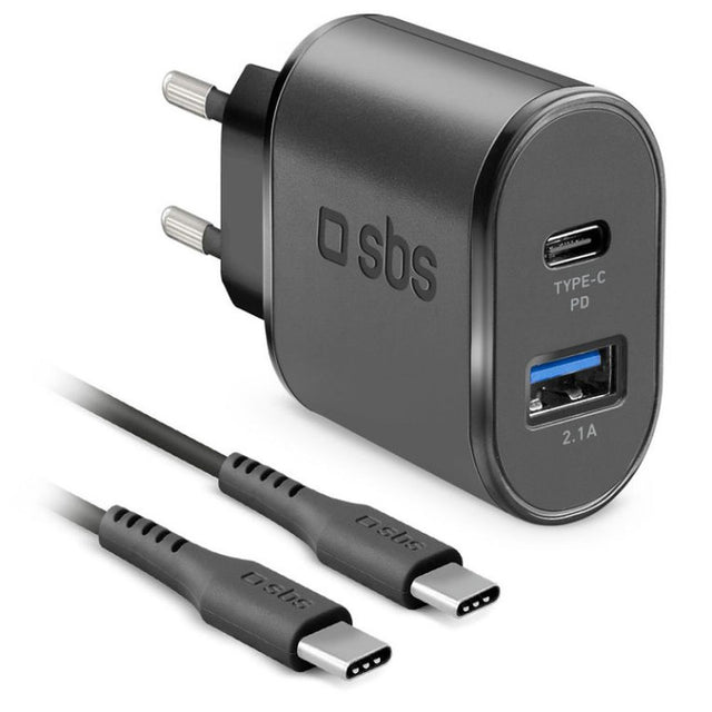 Ladegerät + USB-C-Kabel SBS LB13462226 Schwarz