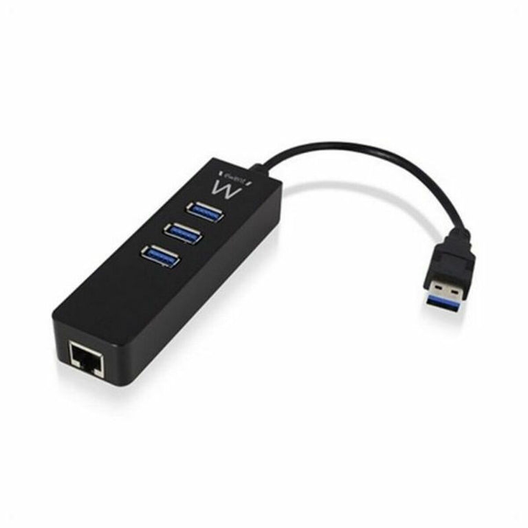 <transcy>Ewent EW1140 Hub USB 3 x USB 3.1 RJ45 Plug and Play</transcy>