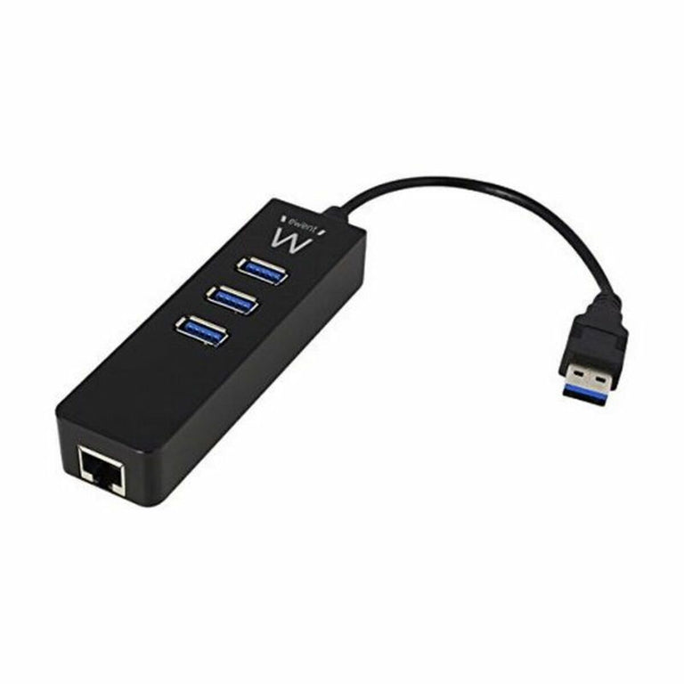 <transcy>Ewent EW1140 Hub USB 3 x USB 3.1 RJ45 Plug and Play</transcy>