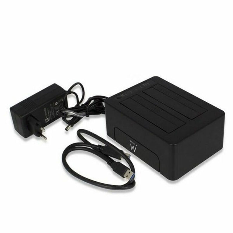 <transcy>Dock Station Dual Ewent AAACET0186 Dual 2.5 "-3.5" USB 3.1 ABS Noir</transcy>