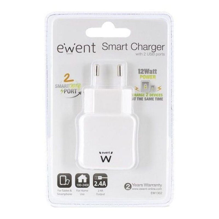 <transcy>Chargeur mural 2 en 1 Ewent EW1302 5V 2.4A 12W</transcy>