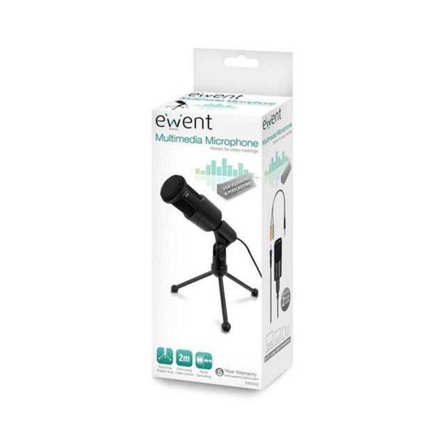 <transcy>Microphone de Bureau Ewent EW3552 3,5 mm Noir</transcy>