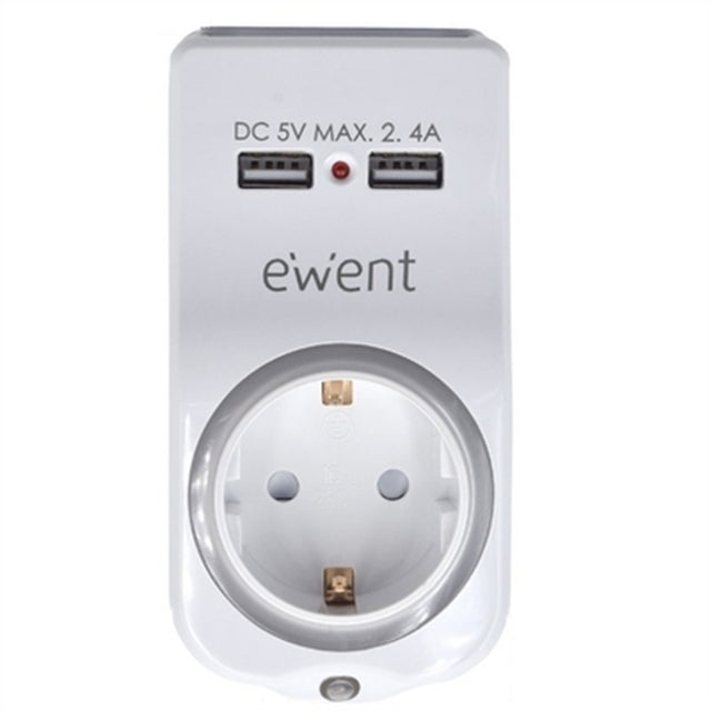 <transcy>Prise murale avec 2 ports USB Ewent EW1225 16A 3680 W</transcy>