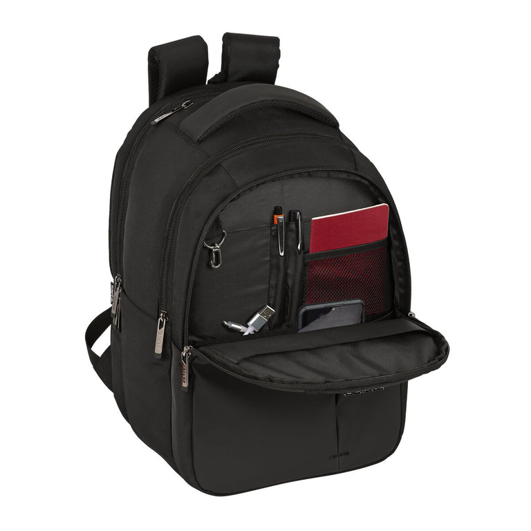 Mochila para Portátil y Tablet con Salida USB Safta Business Negro (31 x 45 x 23 cm)