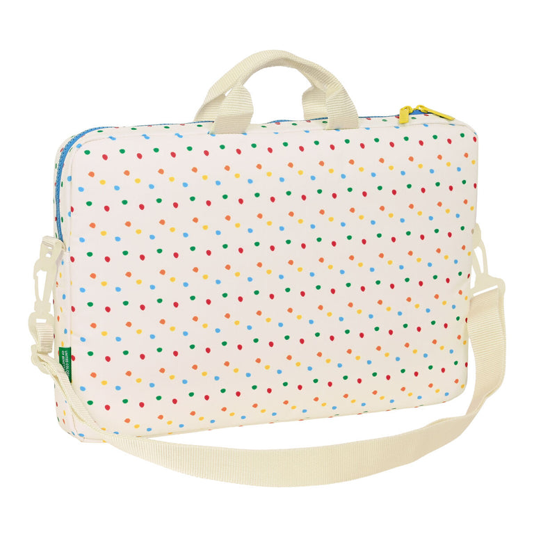 Aktentasche für Laptop Benetton Dots Weiß (40 x 27 x 4 cm)