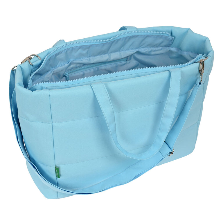 Benetton Pailletten Laptop-Aktentasche Hellblau (54 x 31 x 17 cm)