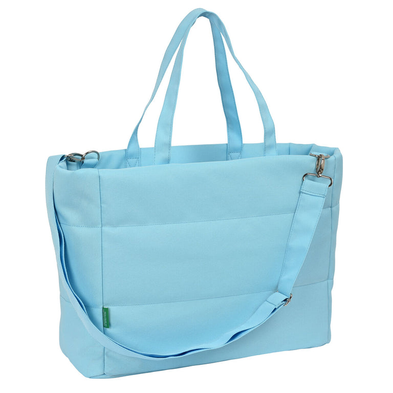 Benetton Pailletten Laptop-Aktentasche Hellblau (54 x 31 x 17 cm)