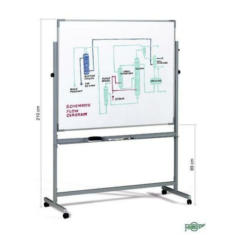 Whiteboard Faibo Doppelseitige Aluminiumbasis oder -stütze 122 x 100 cm