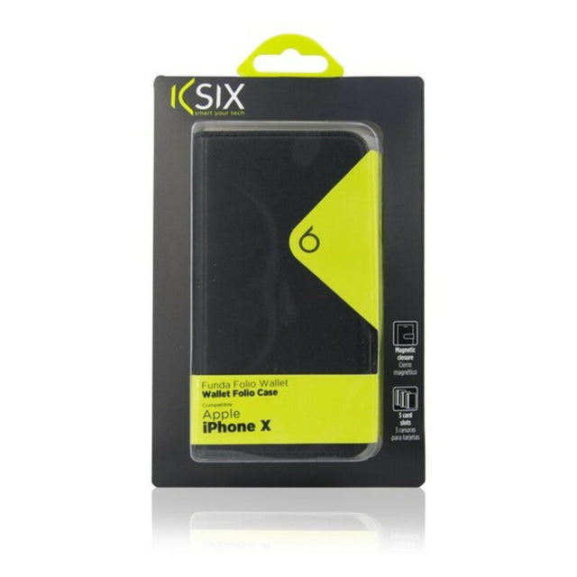 Funda Folio para Móvil Iphone X KSIX Wallet Negro