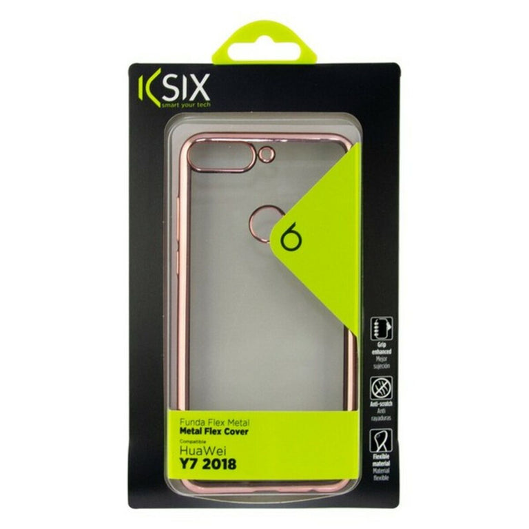 Funda para Móvil Huawei Y7 2018 KSIX Flex Metal TPU Flexible