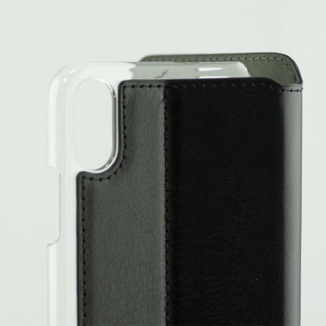 Handyhülle mit Cover Iphone X Contact Slim Schwarz Textil Polycarbonat