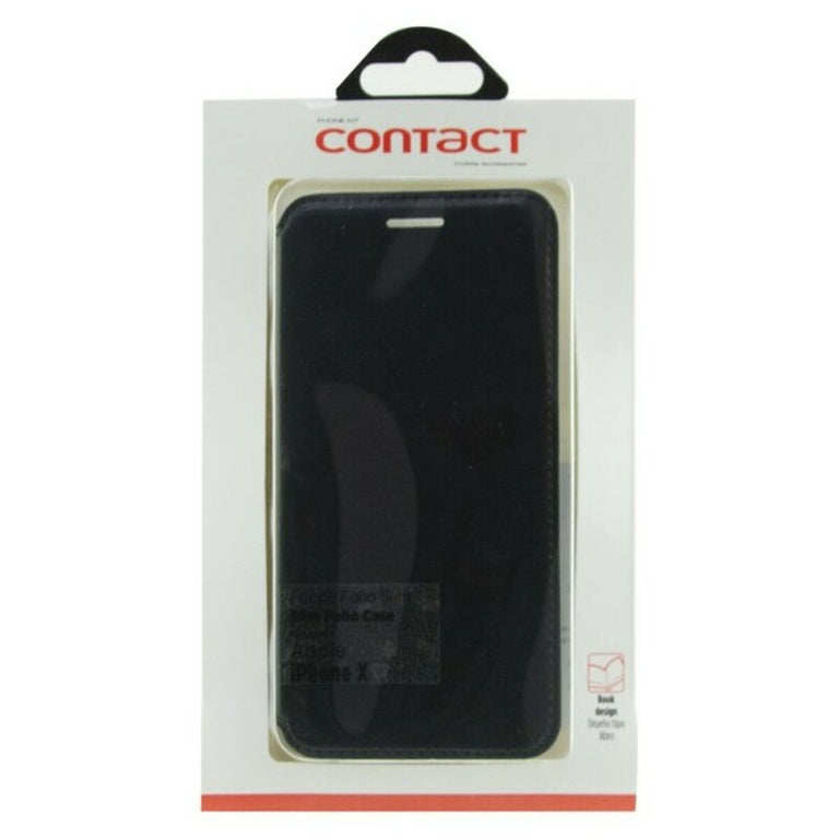 Funda para Móvil con Tapa Iphone X Contact Slim Negro Textil Policarbonato