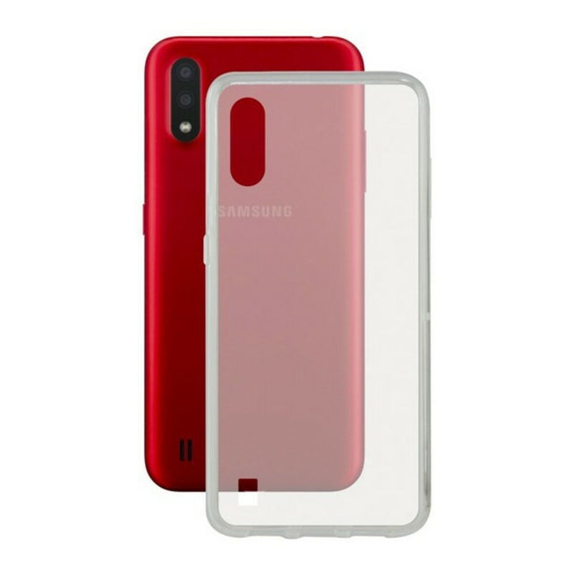 Funda para Móvil con Borde de TPU Samsung Galaxy A01 KSIX Flex Transparente