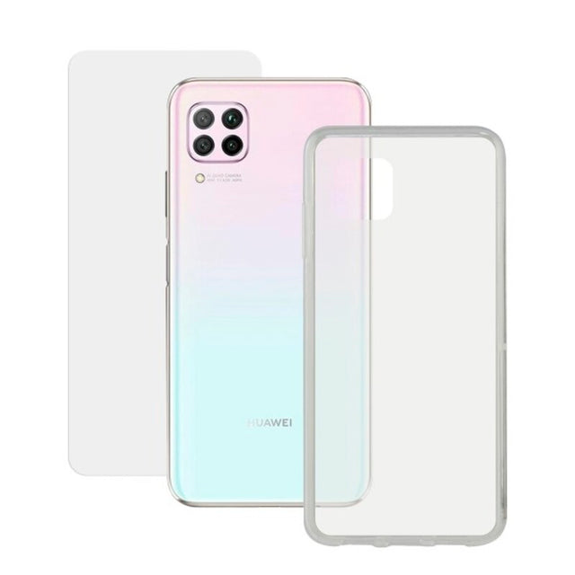 Displayschutzfolie aus gehärtetem Glas für Mobiltelefone + Handyhülle Huawei P40 Lite Contact