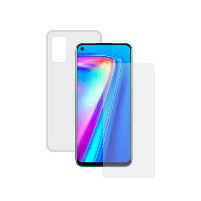 Displayschutzfolie aus gehärtetem Glas für Mobiltelefone + Handyhülle für Realme 7 Pro Contact Transparent