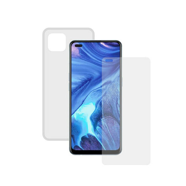 Displayschutzfolie aus gehärtetem Glas für Mobiltelefone + Handyhülle für Oppo Reno 4Z Contact Transparent