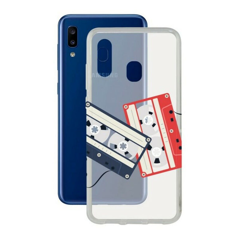 Funda para Móvil Samsung Galaxy A20 KSIX Flex Cassettes TPU Transparente