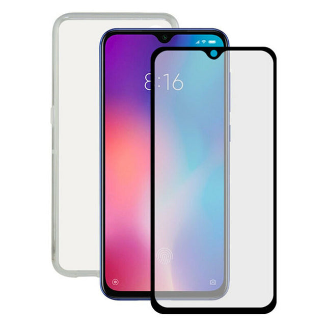 Displayschutzfolie aus gehärtetem Glas für Mobiltelefone + Handyhülle Xiaomi Mi 9 Contact