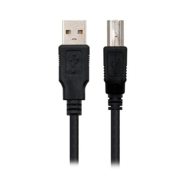 Kabel USB 2.0 A auf USB B NANOCABLE 10.01.0102-BK Schwarz (1 m)