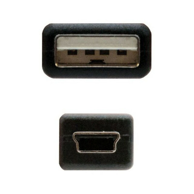 USB-auf-Mini-USB-Kabel NANOCABLE 10.01.0401 Schwarz (1 m)