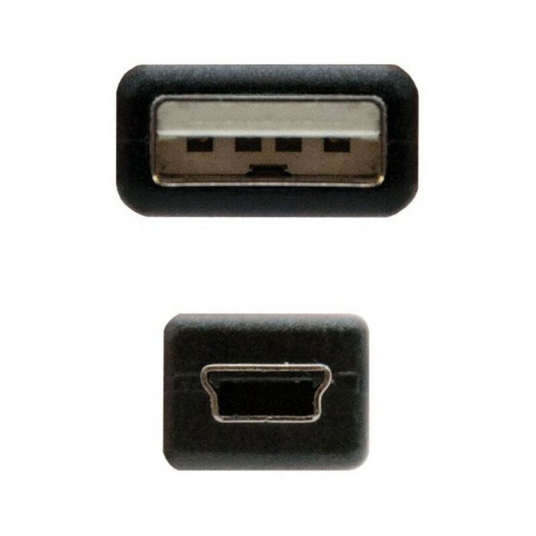 USB-auf-Mini-USB-Kabel NANOCABLE 10.01.0401 Schwarz (1 m)