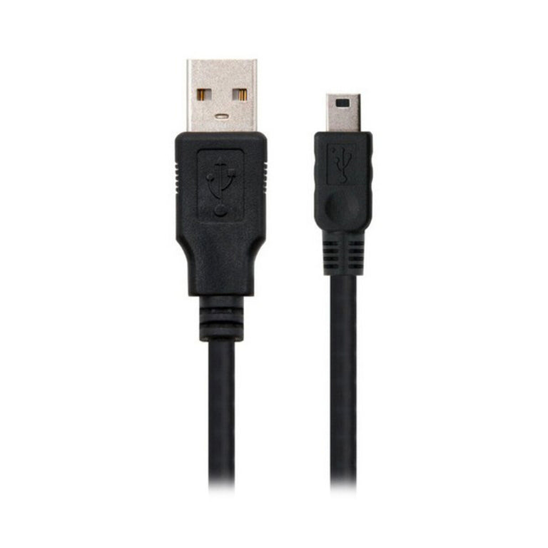 USB-auf-Mini-USB-Kabel NANOCABLE 10.01.0401 Schwarz (1 m)