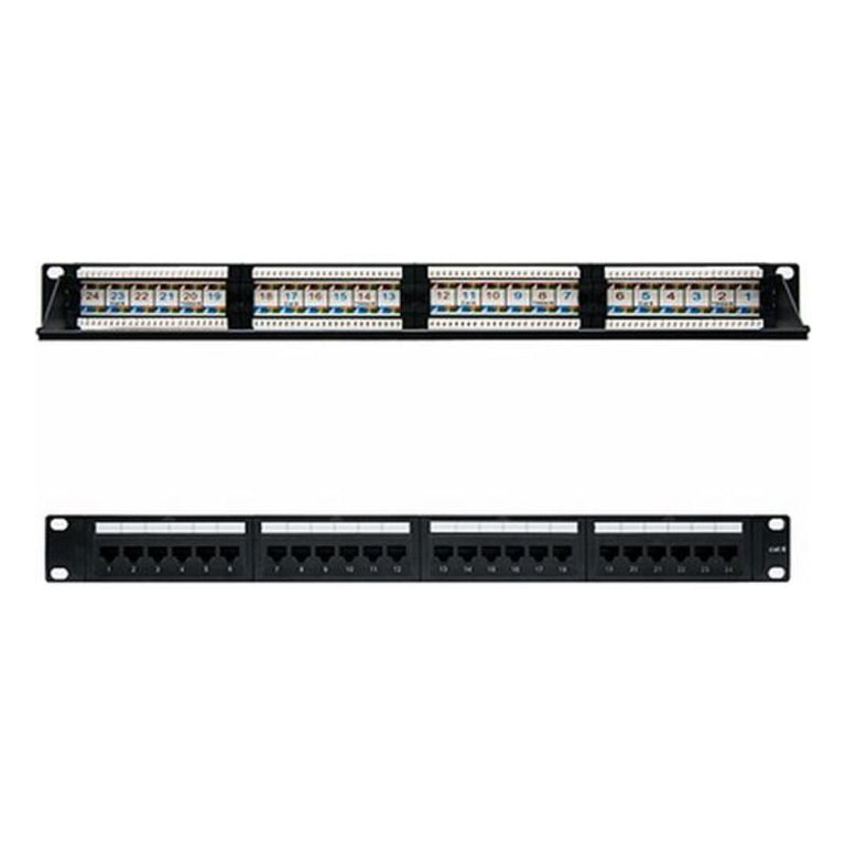 Patch Panel 24 Puertos UTP Categoría 6 NANOCABLE 10.21.3124 19" RJ45 Negro