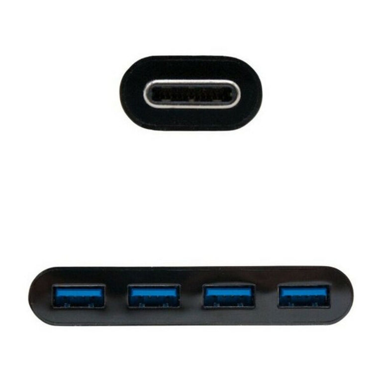 Adaptador USB C a USB NANOCABLE 10.16.4401-BK (10 cm) Negro