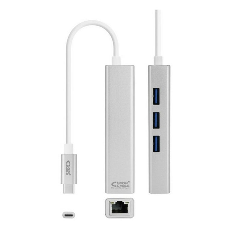 USB 3.0-zu-Gigabit-Ethernet-Konverter NANOCABLE 10.03.0404 Silber