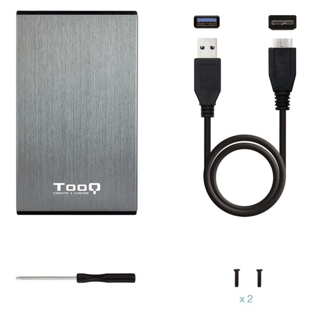 Carcasa para Disco Duro TooQ TQE-2527G 2,5" SATA USB 3.0 Negro