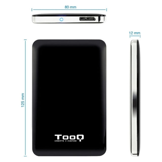 Carcasa para Disco Duro TooQ TQE-2538B 2,5" USB 3.0 Negro