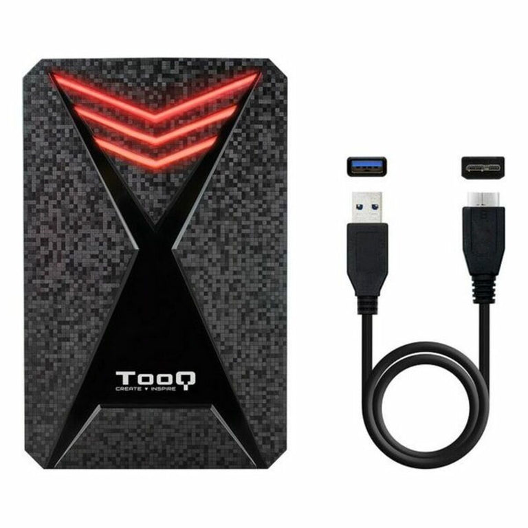 Carcasa para Disco Duro TooQ TQE-2550RGB 2,5" USB 3.0 RGB Negro