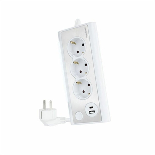 Steckdosenleiste 3 Schuko-Steckdosen NANOCABLE 10.37.0013-W USB x 2