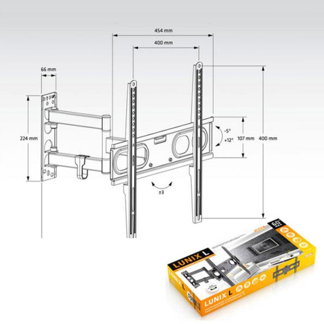 Soporte TV Axil 0592E 26"-60" 30 Kg Negro