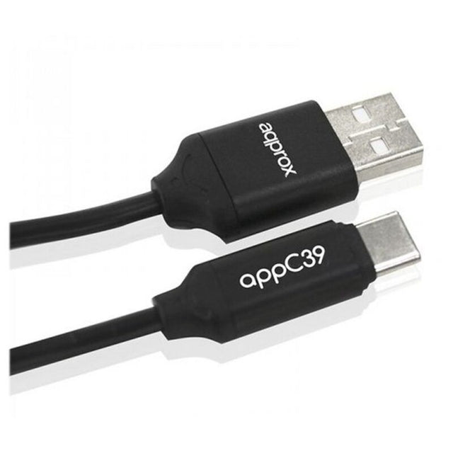 Cable USB A 2.0 a USB C approx! APPC39 1 m Negro