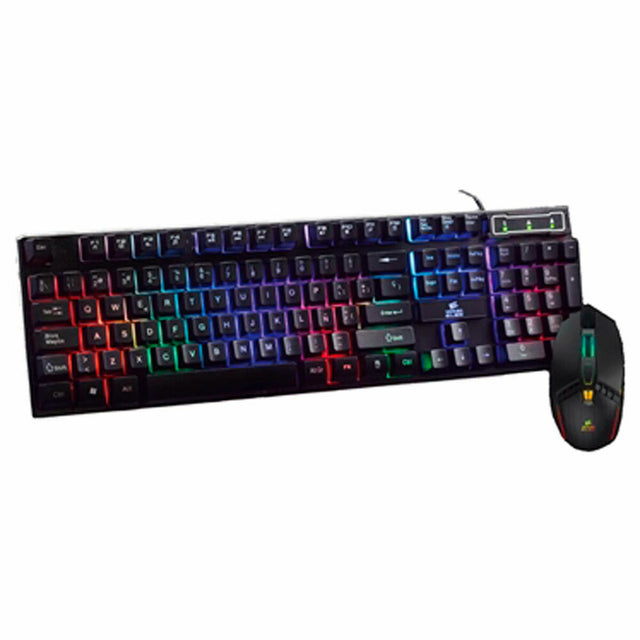 Gaming-Tastatur und Maus ELBE PTR103G Schwarz