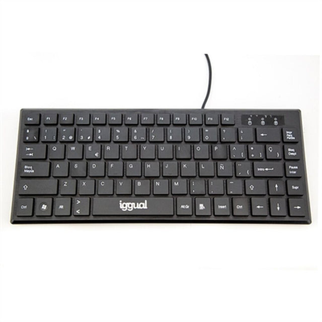 Iggual-Tastatur Kompakte USB-Tastatur TKL Slim TKL-USB schwarz Schwarz