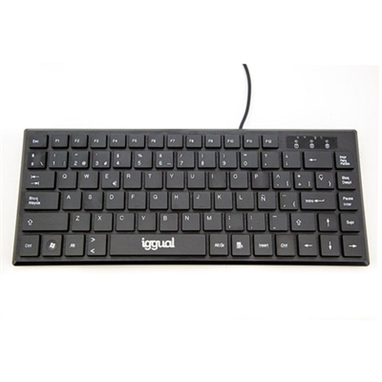 Iggual-Tastatur Kompakte USB-Tastatur TKL Slim TKL-USB schwarz Schwarz