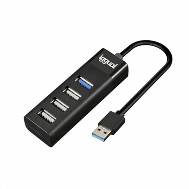 USB-Hub 4 Ports iggual IGG317686 Schwarz