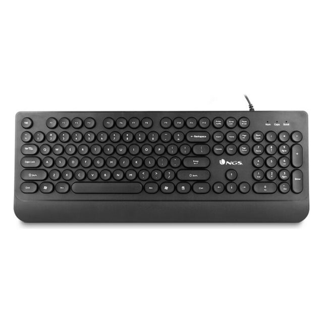 Tastatur 104 Tasten NGS NGS-KEYBOARD-0249 USB Schwarz