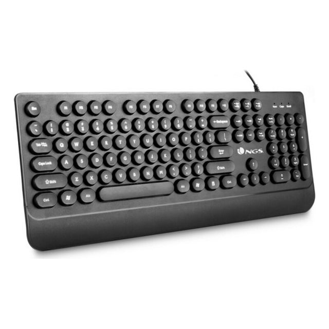 Tastatur 104 Tasten NGS NGS-KEYBOARD-0249 USB Schwarz