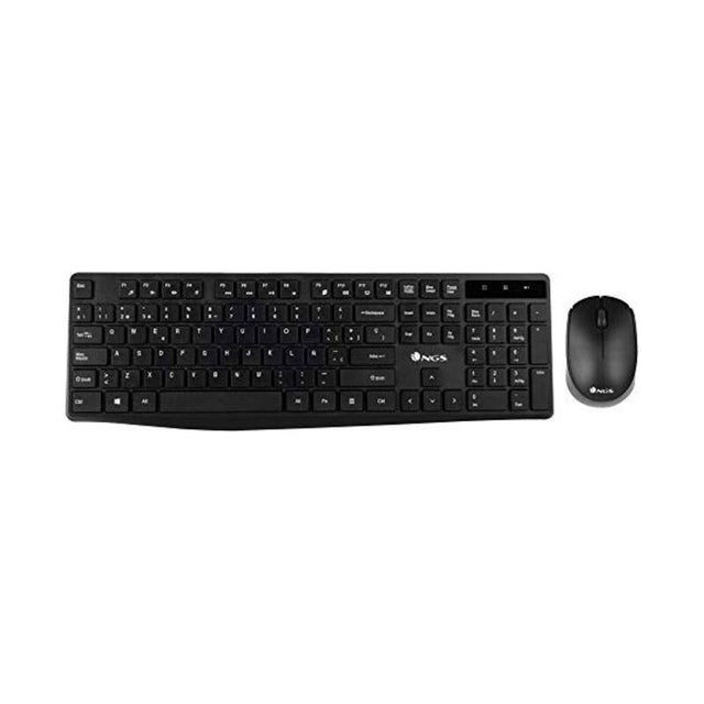 Kabellose Tastatur und Maus NGS Allure Kit 1200 dpi 2,4 GHz Schwarz