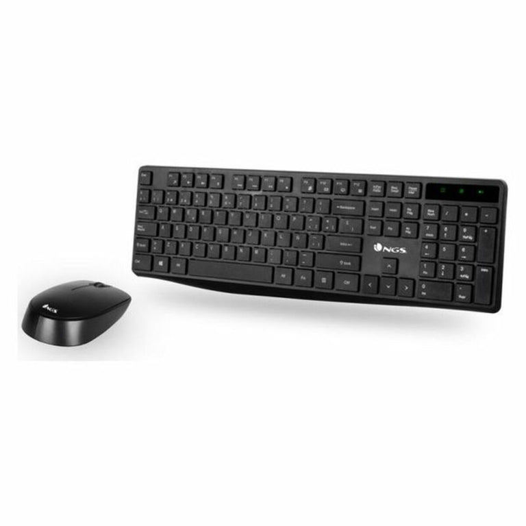 Kabellose Tastatur und Maus NGS NGSWIRELESSSETALLUREKIT 1200 dpi 2,4 GHz Schwarz