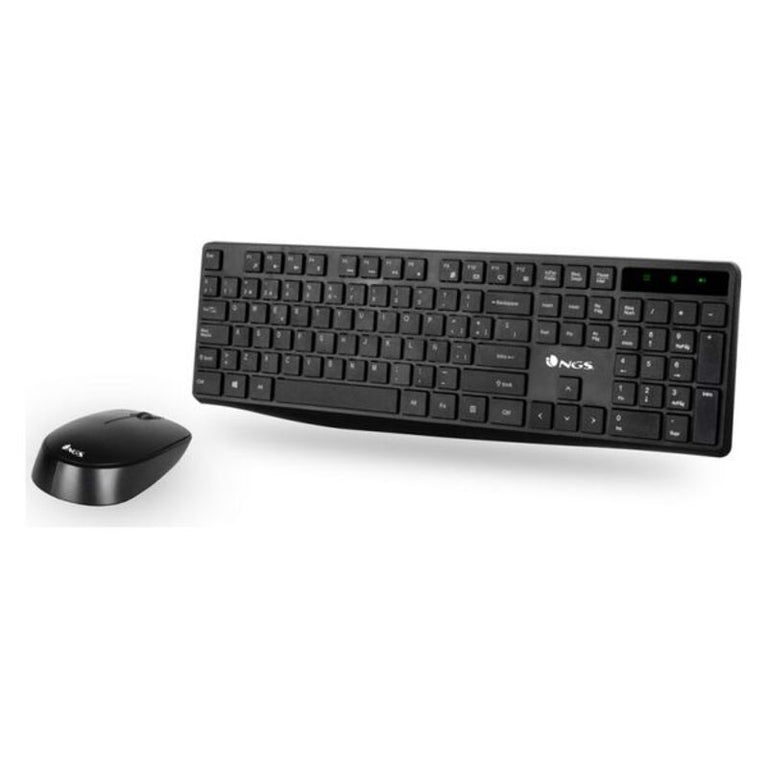 Teclado y Ratón Inalámbrico NGS Allure Kit 1200 dpi 2.4 GHz Negro