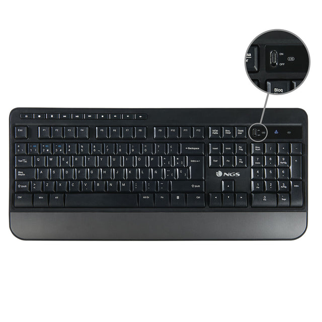 NGS Tastatur und Maus NGS-KEYBOARD-0368 Qwerty Spanisch Schwarz