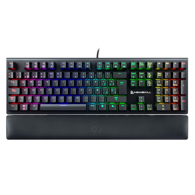 Teclado Gaming Newskill Newskill Serike Switch Blue - Teclado Mecánico Gaming con Reposamuñecas Plegable Incluido (Teclas con gr